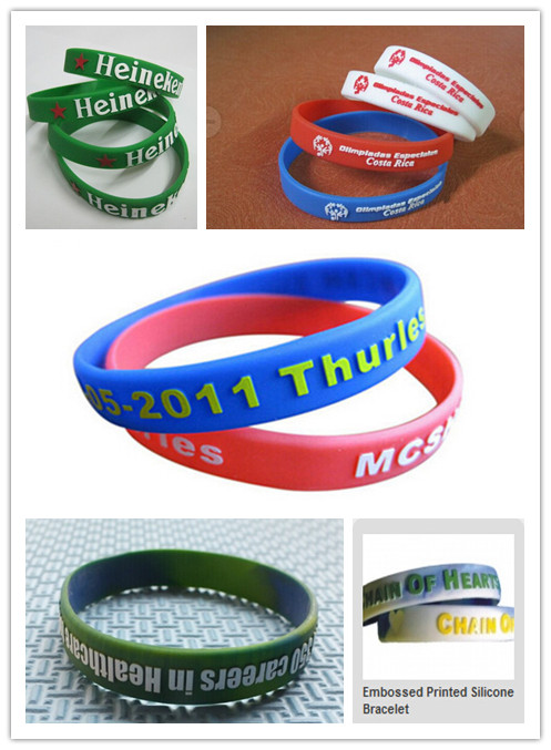 Silk Screen Printed Logo Silicone Wristband for Ad Activity