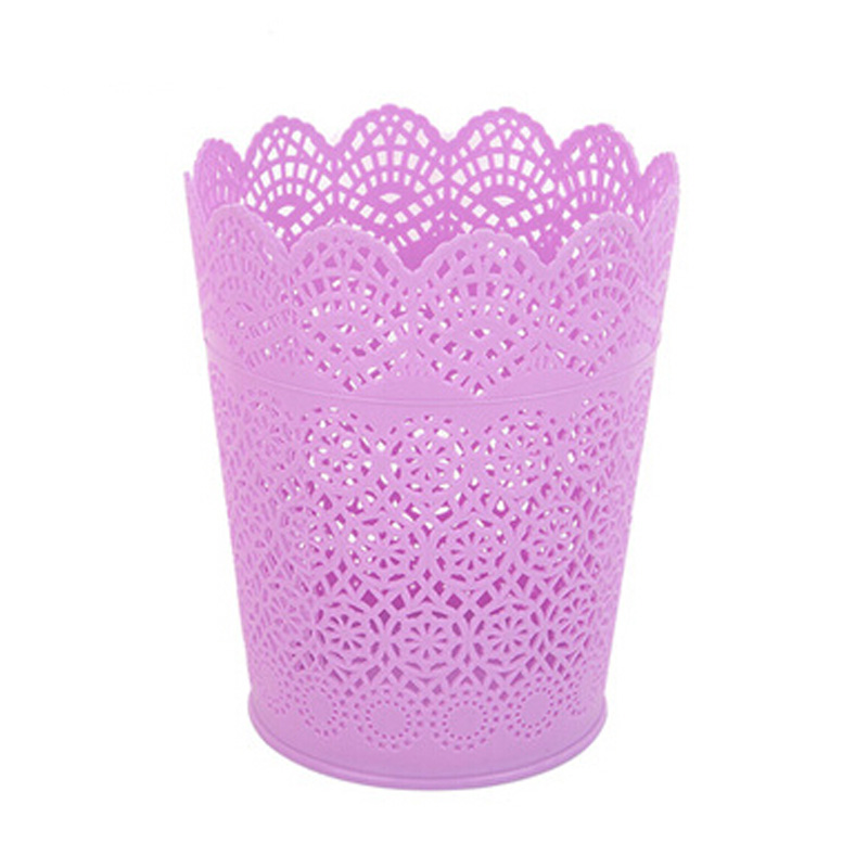 Four Colors Available Plastic Hollow Open Top Trash Bin (B01-8086)