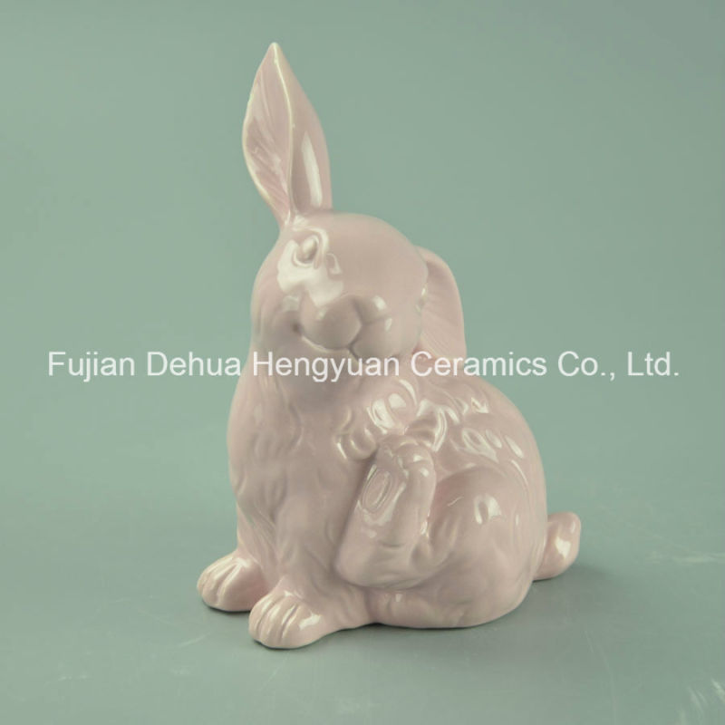 Ceramic Easter Rabbit Figurines for Small Ornament