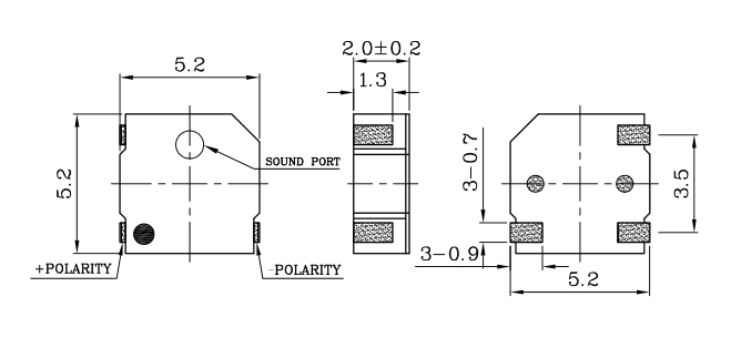 Electronic SMT 3V 85dB 5*5*2 Smallest SMD Buzzer