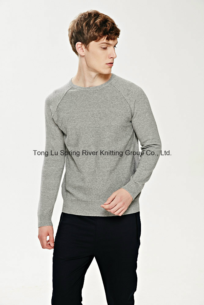 Fit Cotton Grey Pullover Knit Sweater for Men