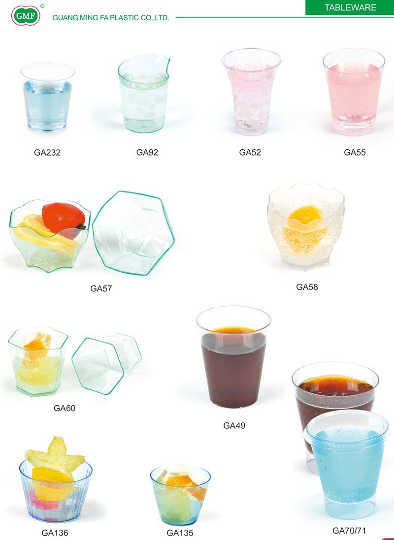 Plastic Cup Square Incline Cup 3 Ounces Tableware Food Grade