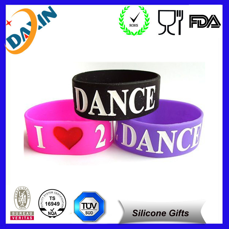 Colorful Silicone Wristband Embossed Inspirational Bracelet