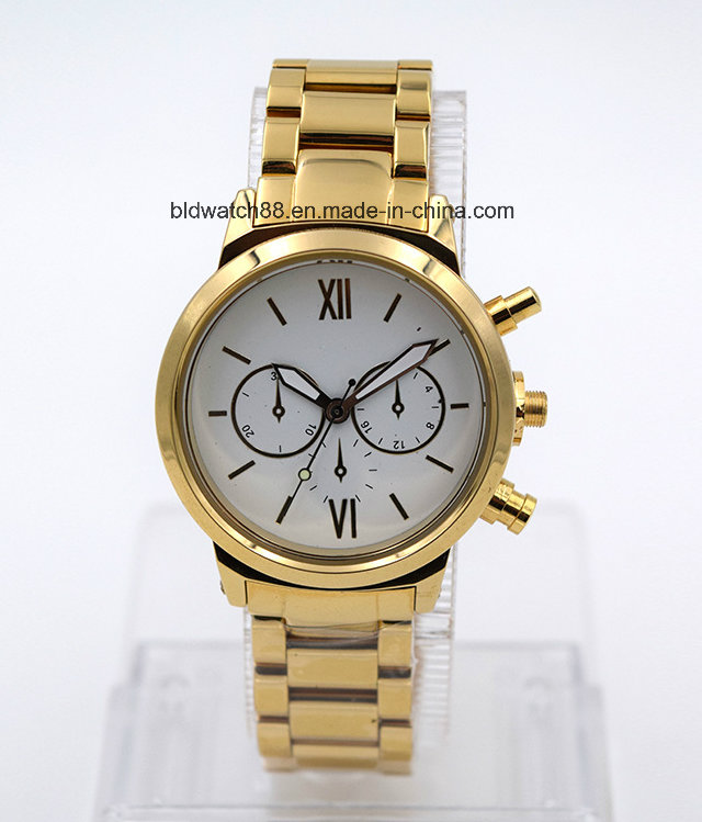 Best Gold Plated Stainless Steel Bracelet Wrist Watch for Man and Woman