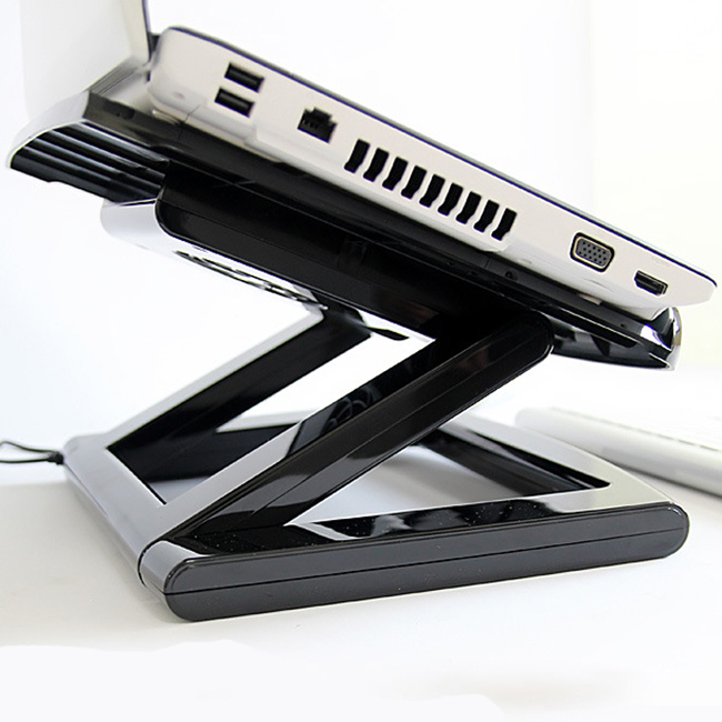 10-17 Inch Foldable Laptop Stand with 4 USB 2.0 Port Hub with Fan