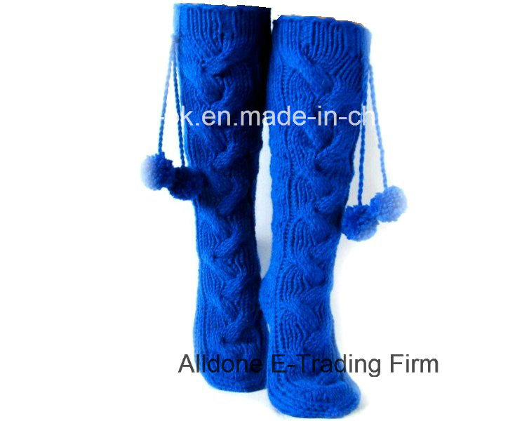 Hand Knitted High Knee Boot Socks Women New Classics Design