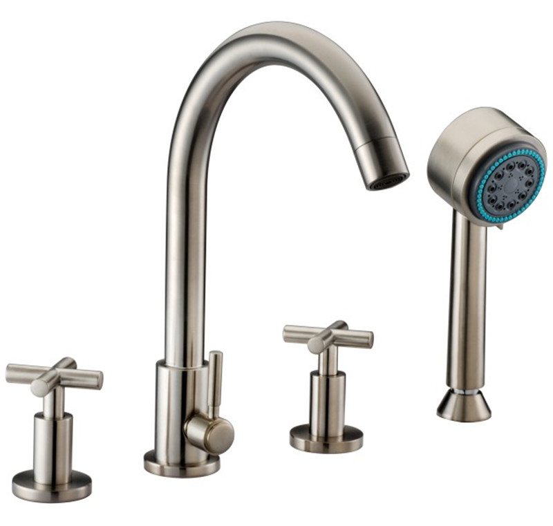 4-Hole Tub Filler with Personal Handshower and Lever Handles