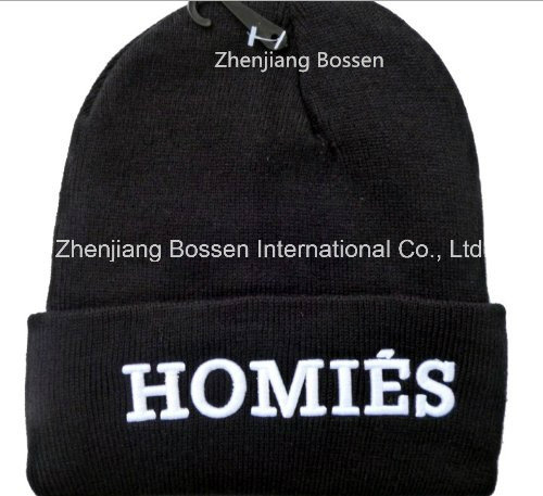 OEM Produce Customized Logo Sports Embroidered Acrylic Winter Knitted Beanie Cap