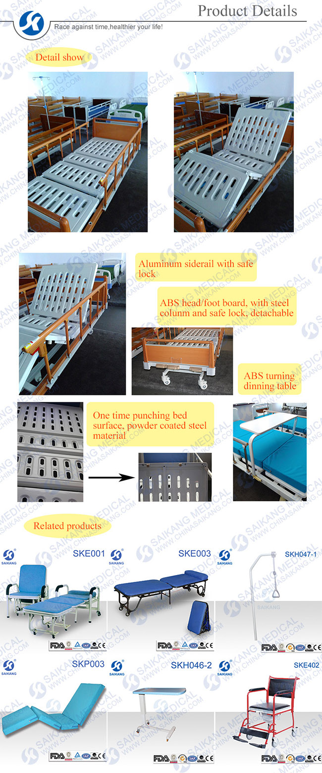 Useful 2 Cranks Economical Manual Hospital Bed with 2 Functions