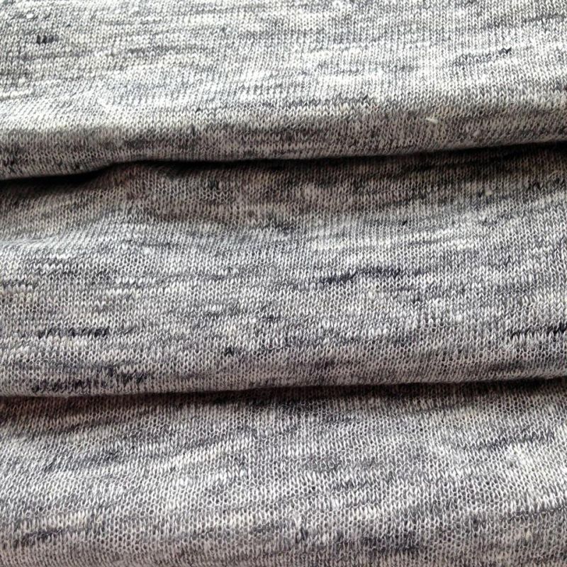 Linen Knitted Heather Grey Fabric (QF14-1546-736)