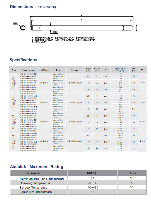 2015 New SMD2835 Best Cost-Effective Mt8 LED Tube with UL CE RoHS