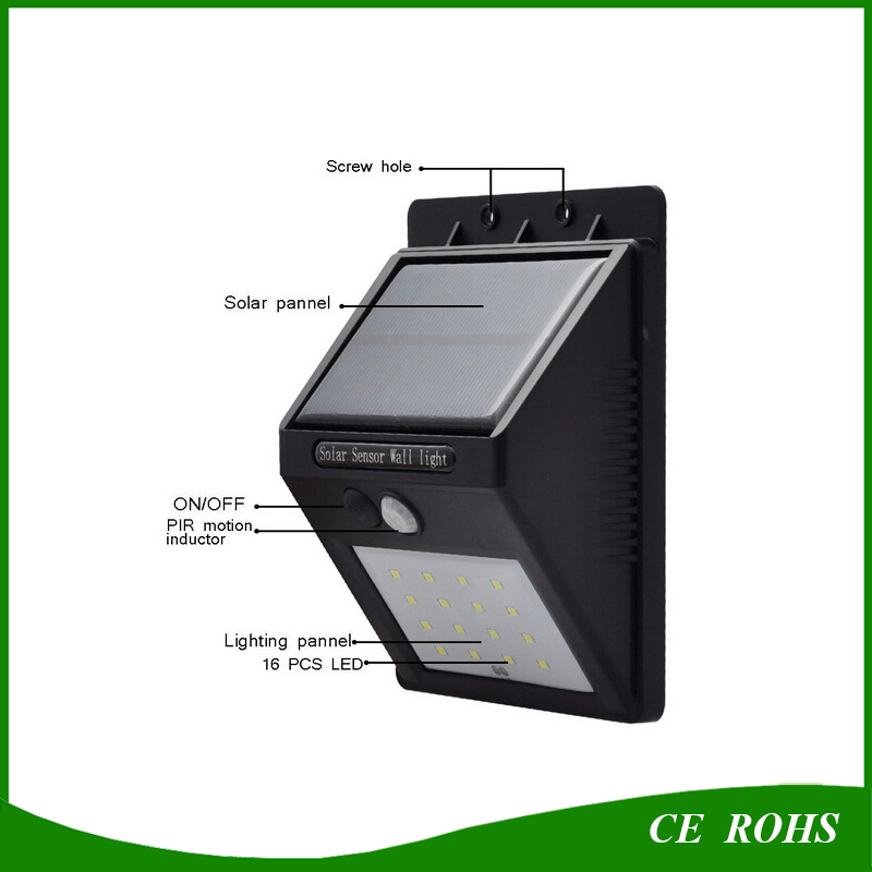 Solar Power Wall Mounted Motion Sensor Outdoor Lighting Solar Lamp LED Solar Light, Solar Wall Light