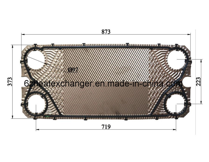 Heat Exchanger Plate for Oil and Water Cooling (equal M10B/M10M)