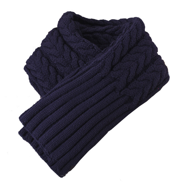 Womens Thick Ribbed Cable Knit Winter Shawl Scarf (SK101)