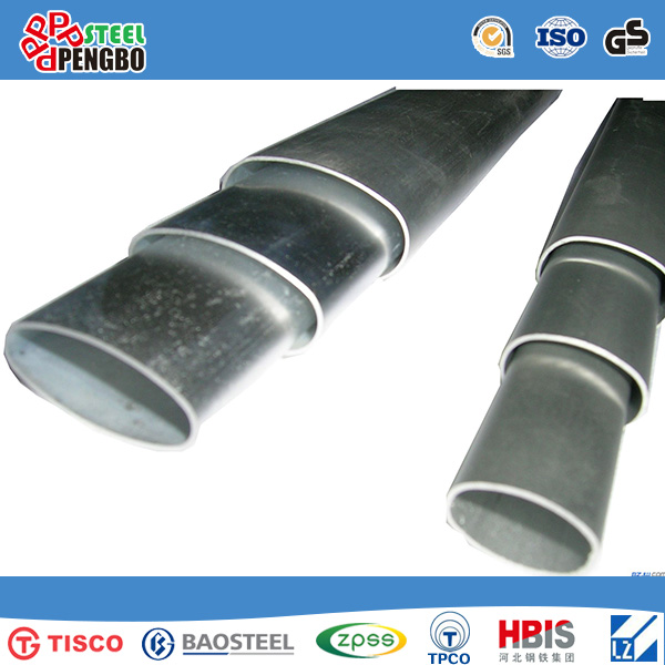 Stainless Steel Welded Flat Sided Oval Pipes Titanium-Plated Available