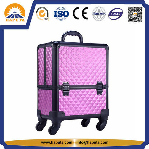 Waterproof ABS Diamond Trolley Makeup Case