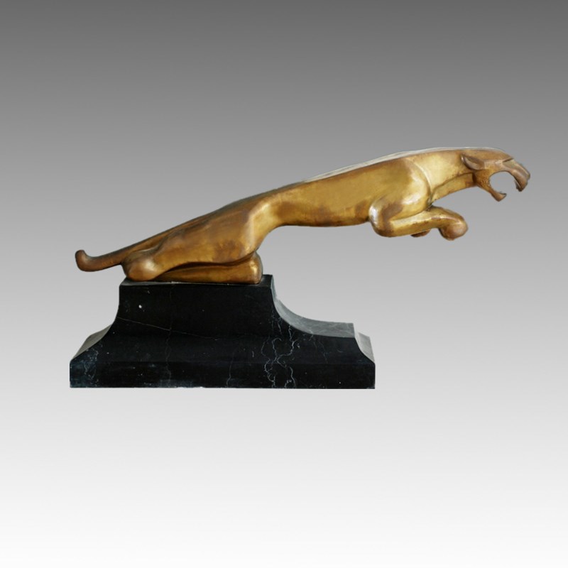 Animal Branze Garden Sculpture Large Golden Leopard Brass Statue Tpal-288