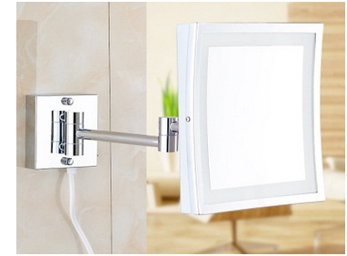 Promotioanl Square LED Makeup Mirror, Folded European Creative Beauty Mirror