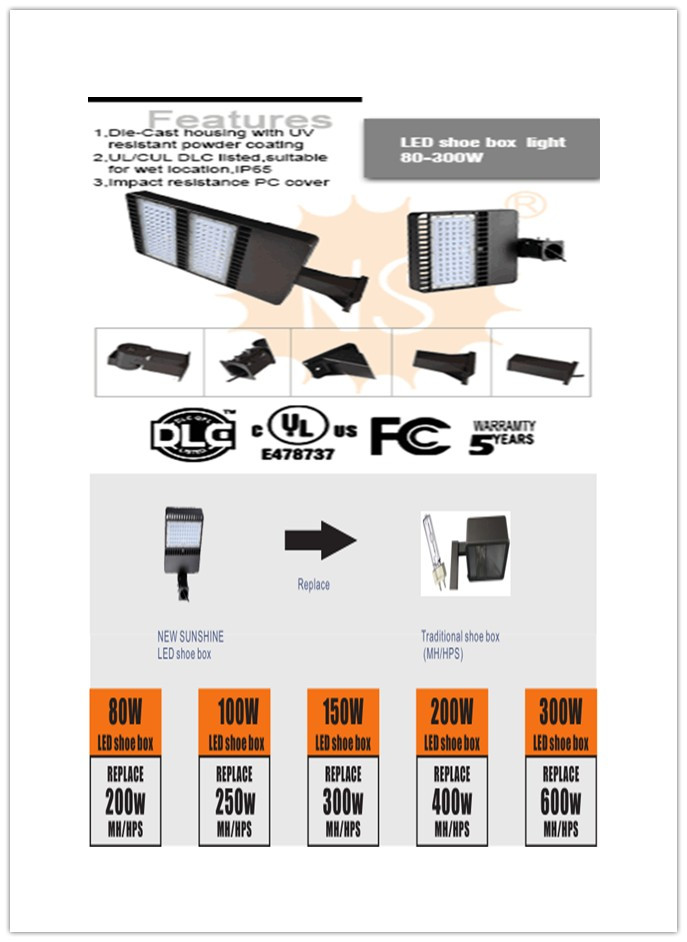 Replace 300W HPS 150W LED Packing Lot Light