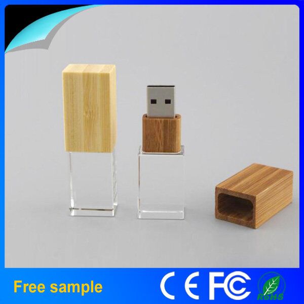 2016 Hot Selling Wooden Crystal USB Flash Drive with 8GB