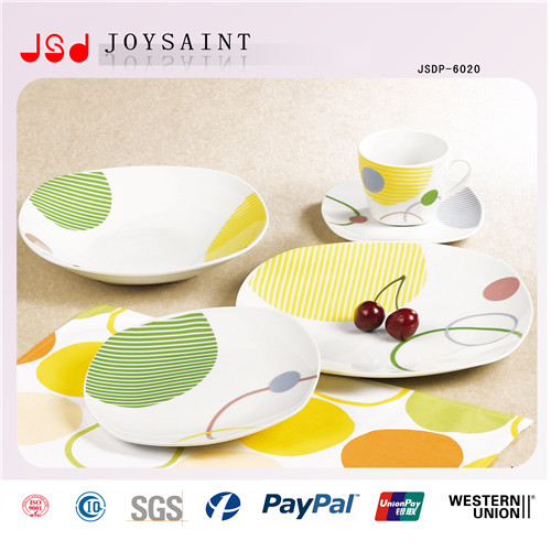 12PCS Square Shape Ceramic Dinnerware