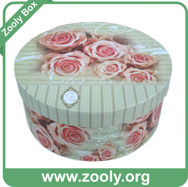 Decorative Round Cardboard Paper Hat Box with Lid (ZH001)