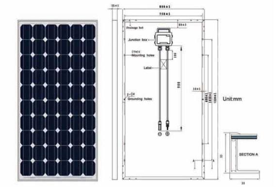 160W Mono-Crystalline Silicon PV Solar Power Modules