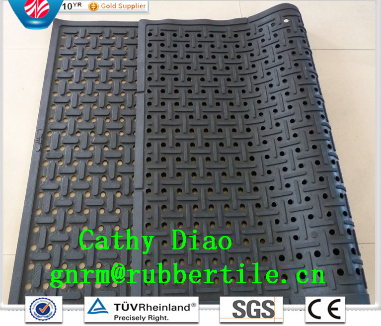 Industrial Anti-Slip Rubber Garage Floor Mat, Anti-Fatigue Mat Drainage Rubber Mat Hotel Rubber Mats