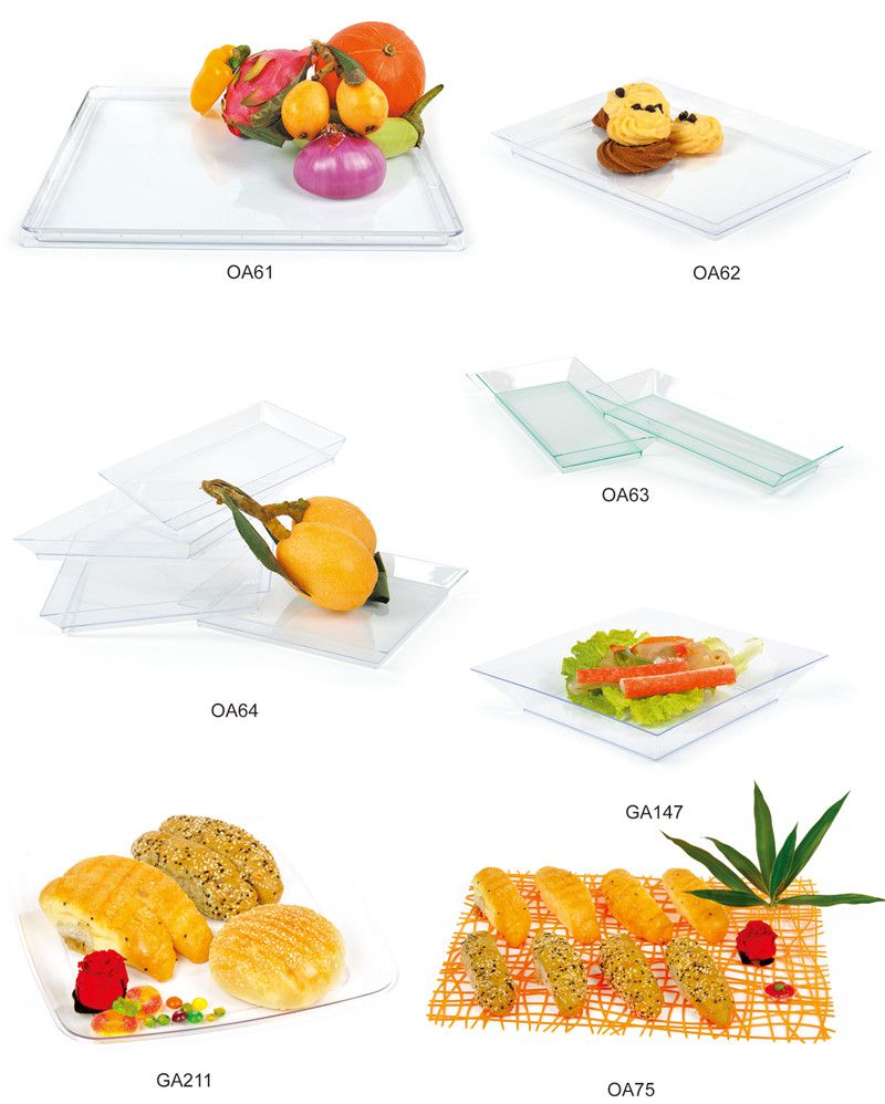 Tableware Plastic Plate Disposable Tray Big Rectangle Tray