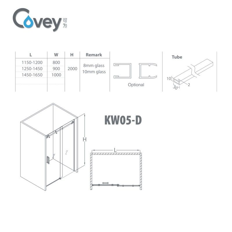 Shower Screen with Australia/European/American Standard (A-KW05-D)