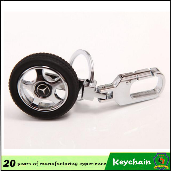 Metal Tyre Key Chain with Custom Car Logo