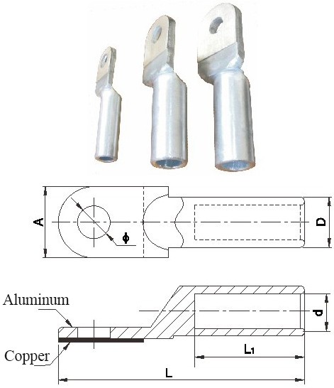 Dtl-Q Type Bimetal Brazing Single Hole Wire Terminals