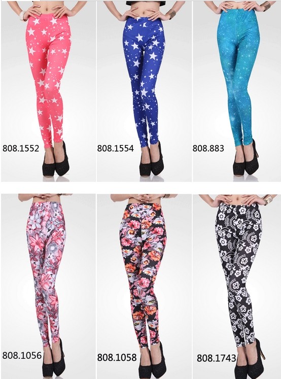 New Fashion Pattern Women 3D Print Stretchy Leggings (82230)