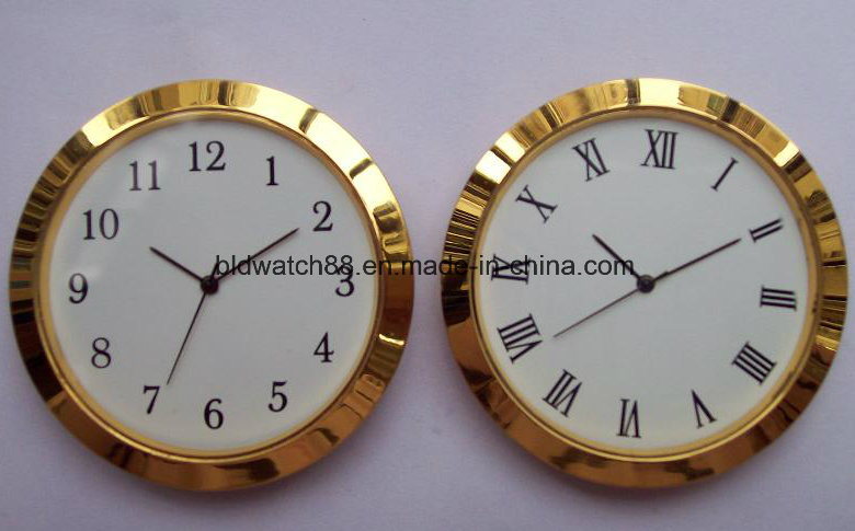 Custom 65mm Small Clock Inserts Gold Tone Silver Round