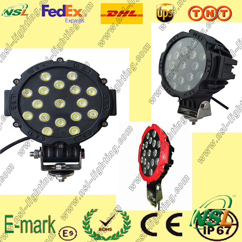 17PCS*3W LED Work Light, IP67 LED Work Light, 6000k LED Work Light for Trucks