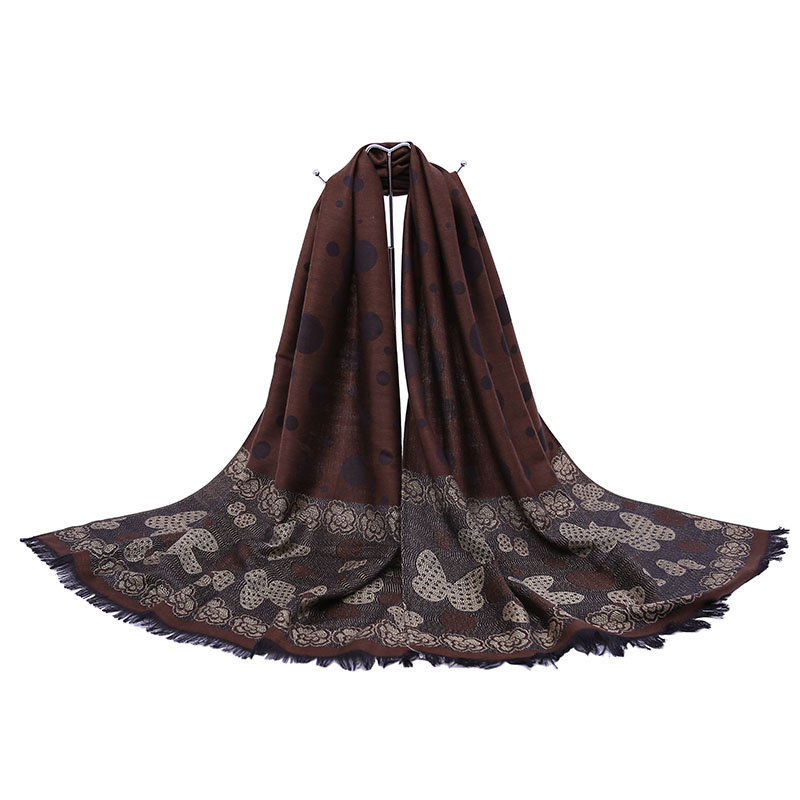 Lady Butterfly Woven Jacquard Soft Long Scarf