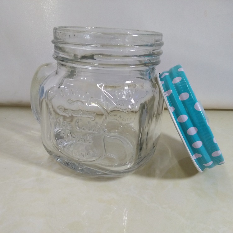 250ml Glass Mason Jar with Handle