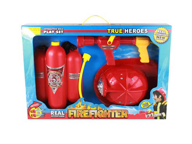 Fireset with Fire Backpack Water Gun and Fire Helmet