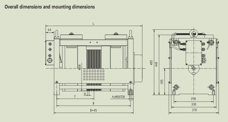 Low Noises Little Maintenance Gearless Traction Machine for Elevators