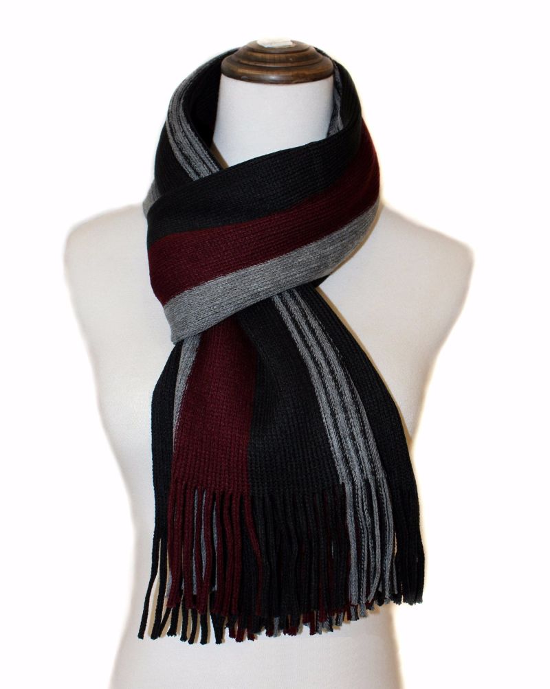 Mens Womens Unisex Knitted Stripe Autumn Winter Warm Scarf (SK806)