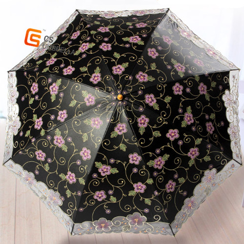 Wooden Handle Design Cloth Fold Umbrella (YS-2F1001A)