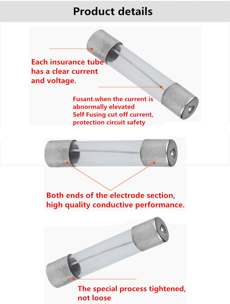 High Voltage 10A 250V The Glass Tube Fuses