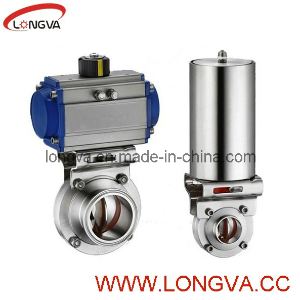 Stainless Steel Sanitary Butterlfy with Pneumatic Actuator