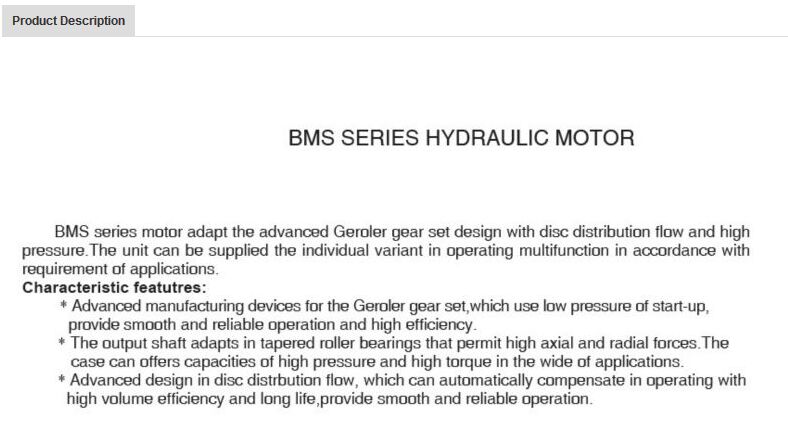 Orbit Hydraulic Motor, BMS160 Orbit Motor