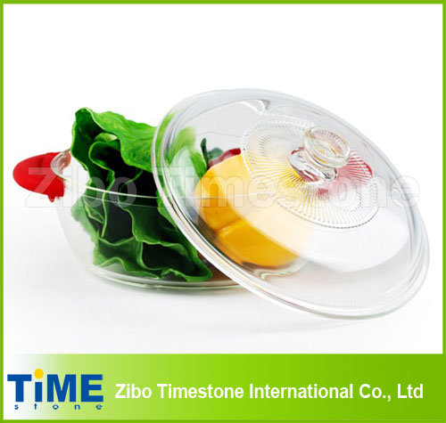 High Borosilicate Glass Round Food Storate Box with Glass Cover