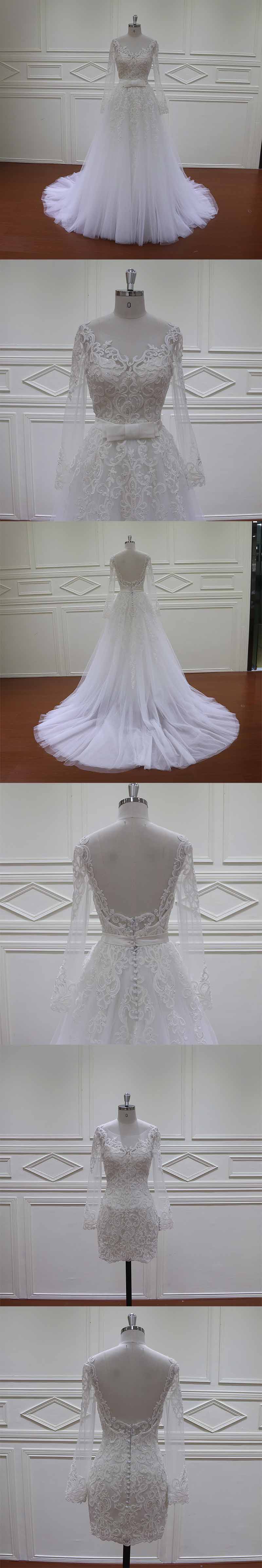 Lace Detachable Skirt Wedding Dresses