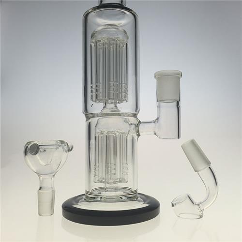 Two Function Double Tree Perc Glass Pipes for Smoking (ES-GB-394)