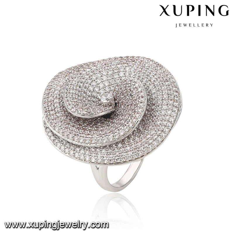 Fashion Luxury CZ Rhodium-Plated Women Imitation Jewelry Finger Ring Shaped with Mushroom -13867