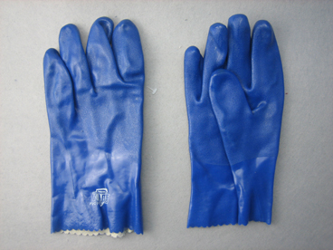 Blue Triple Dipped Smooth Finish PVC Glove-5131