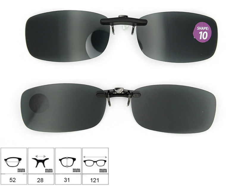 Promotion Polarized Clip on Sunglasses Eyewear Tac UV400 Driving Glasses (shape 10)